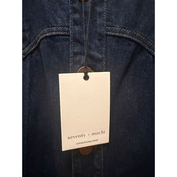 Seventy+ Mochi Mae in Indigo Rinse Vintage Midi Dress in Blue Demin size S NWT - Picture 5 of 6